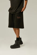 Load image into Gallery viewer, Black Antique Brass Rainbow Printed Logo Shorts
