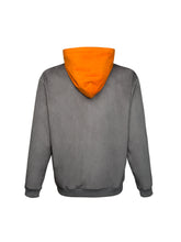 Load image into Gallery viewer, Gray Suede Fabric Orange Hooded Sweater