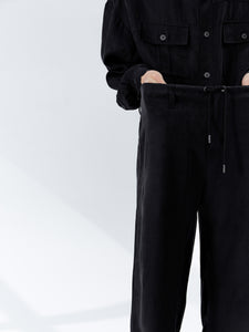 Cupro Silhouette Drawstring Trousers