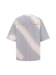 Cream Blue & White Stripes T-shirt