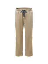 Load image into Gallery viewer, Khaki Velvet Stripe Patchwork Trousers